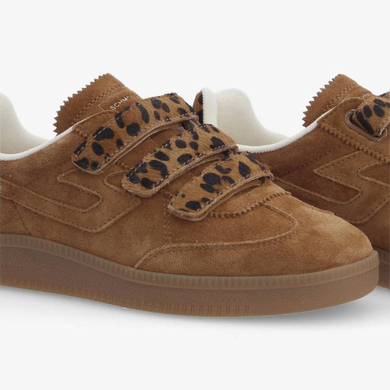 SHEFFIELD STRAPS W - SUEDE/PONY LEO - MARRON